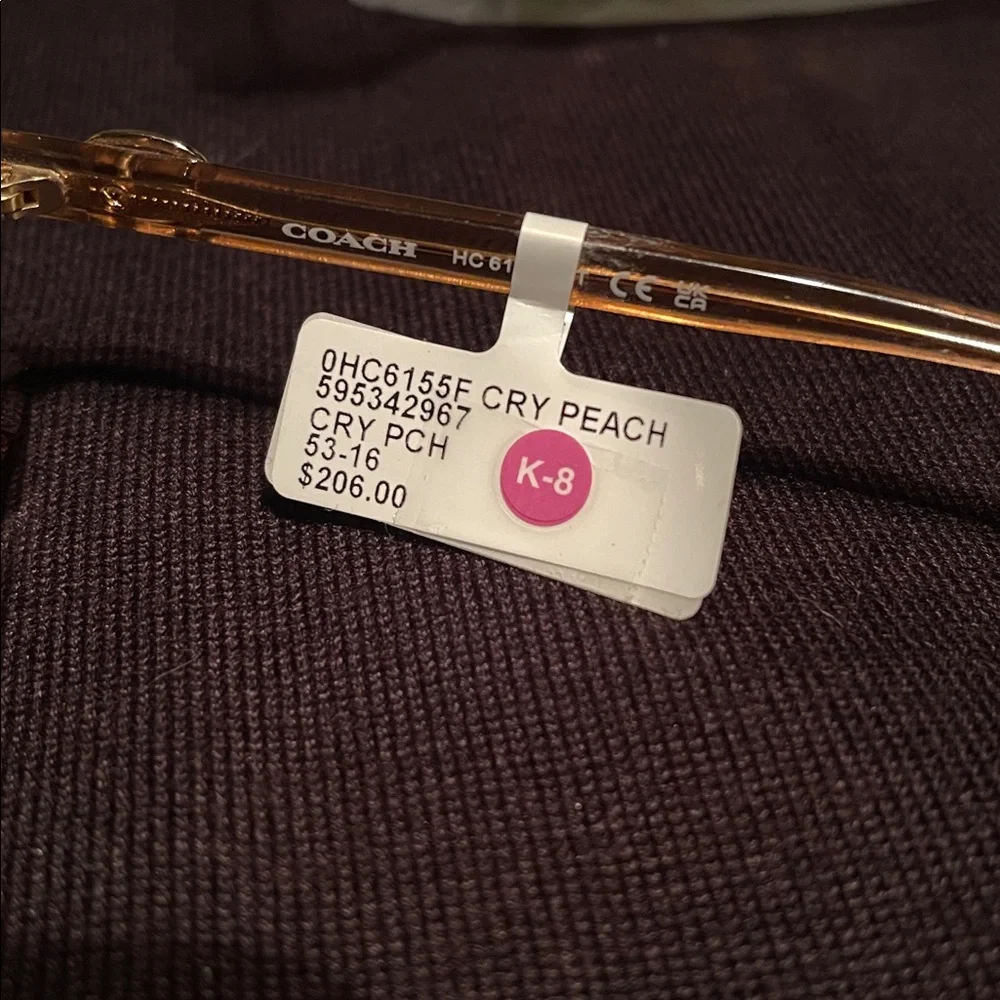 Coach Peach and Clear Eyeglasses Demo 6155F NEW